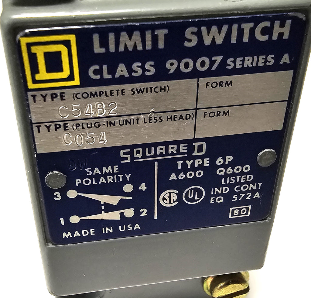 Square D 9007C54B2 Heavy Duty Limit Switch C54B2 Body PLC BARN