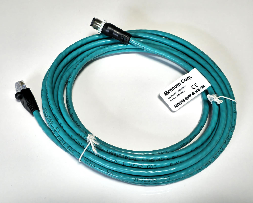 Mencom MDE45-8MP-RJ45-5M 8-Pin Male Straight to RJ45 Ethernet Cable ...