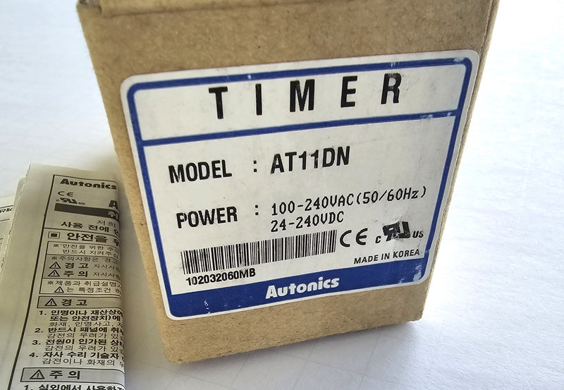 Autonics AT11DN 100-240VAC / 24-240VDC Relay Timer - New
