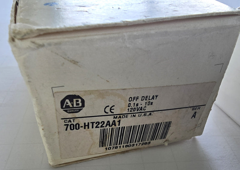 Allen Bradley 700-HT22AA1 Ser.A OFF Time Delay Relay Timer 0.1s-10s - New