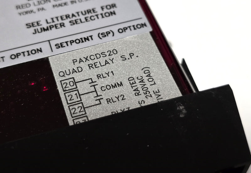 Red Lion PAXP0000 Digital Panel Meter PAXP w/ PAXCDS20 Quad Relay - New