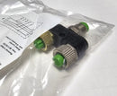 Murr Elektronik 7000-41121-0000000 M12 T Coupler Male to dual Female Ports - New