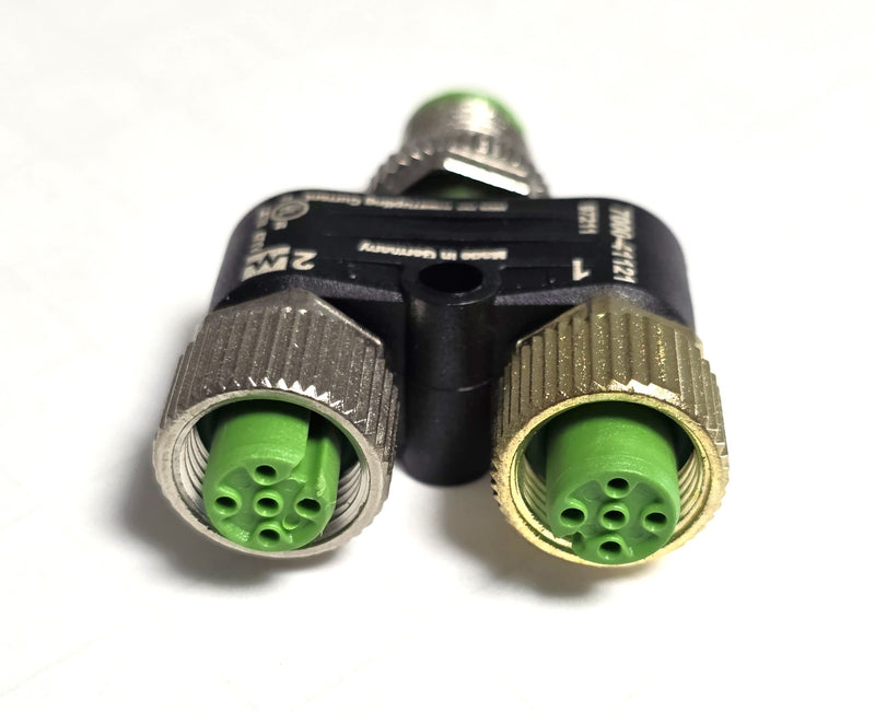 Murr Elektronik 7000-41121-0000000 T Coupler M12 Male / 2x M12 Female - New