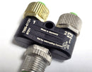 Murr Elektronik 7000-41121-0000000 T Coupler M12 Male / 2x M12 Female - New
