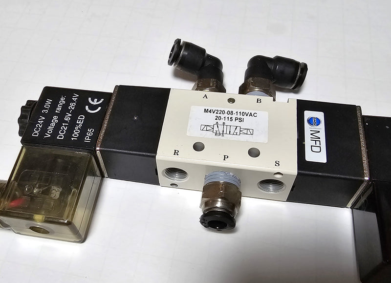 Bimba MFD M4V220-08-110VAC Pneumatic Dual 24VDC Solenoid Valve