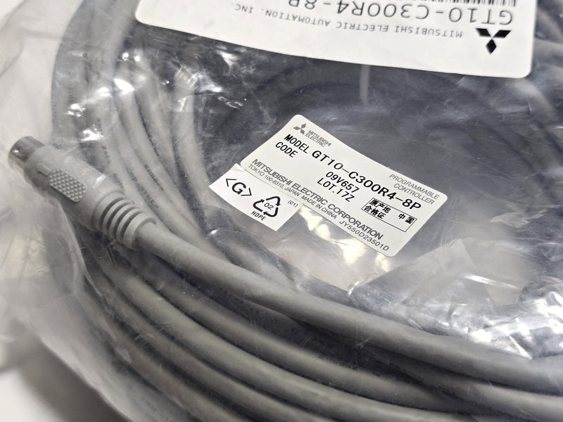 Mitsubishi GT10-C300R4-8P 8-Pin RS422 PLC HMI 30-Meter Cable - New / Sealed