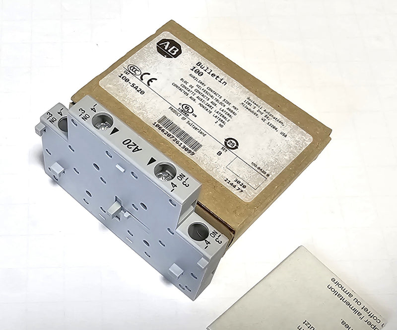 Allen Bradley 100-SA20 Auxiliary Contact Block - New