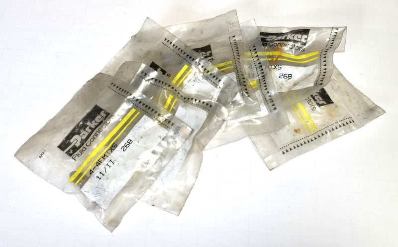 Parker 4-4FMTXS ( Lot of 7 ) Triple-Lok 37° Flare JIC Tube Hydraulic Fittings