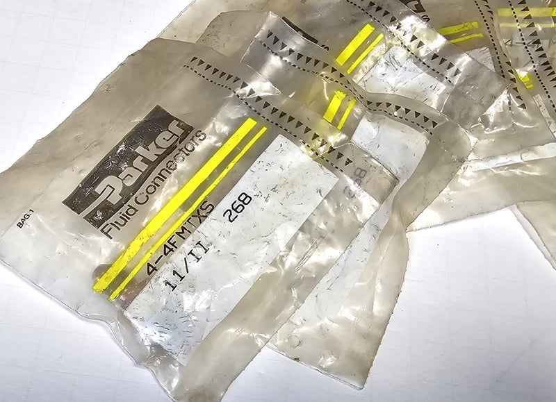 Parker 4-4FMTXS ( Lot of 7 ) Triple-Lok 37° Flare JIC Tube Hydraulic Fittings