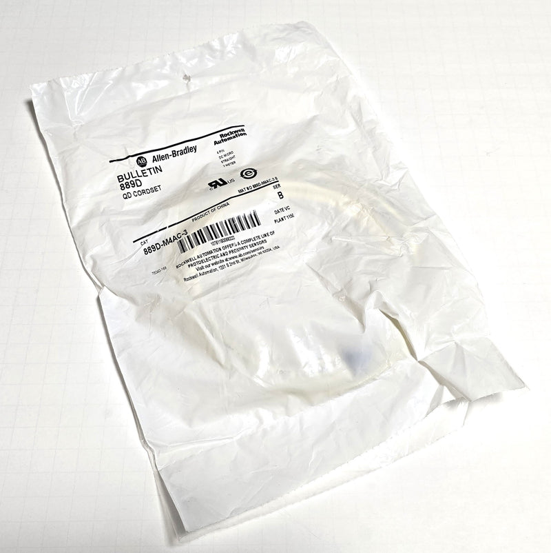 Allen Bradley 889D-M4AC-3 4-Pin DC Micro Straight 889D QD Cordset 3m Cable - New