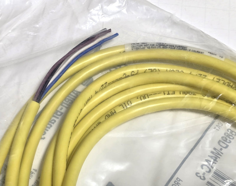 Allen Bradley 889D-M4AC-3 4-Pin DC Micro Straight 889D QD Cordset 3m Cable - New