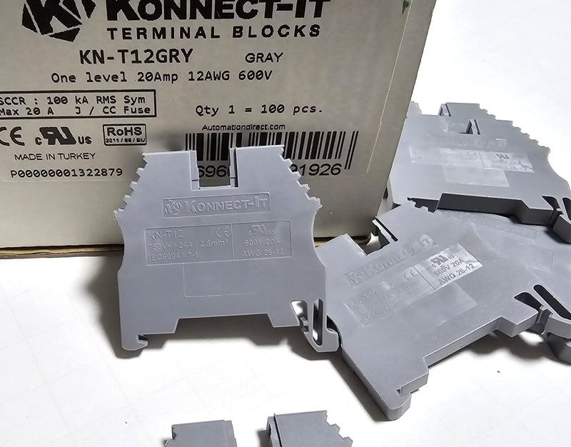 Konnect-IT KN-T12GRY ( Lot of 56 ) Gray Terminal Blocks KN-T12 - New