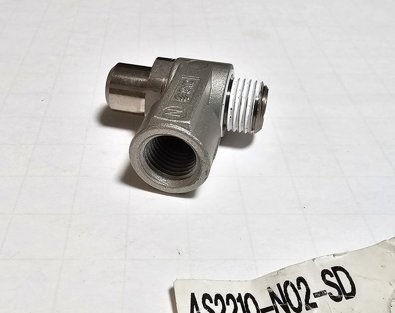 SMC AS2210-N02-SD Tamper Proof Flow Control Meter IN Pneumatic Fitting - New