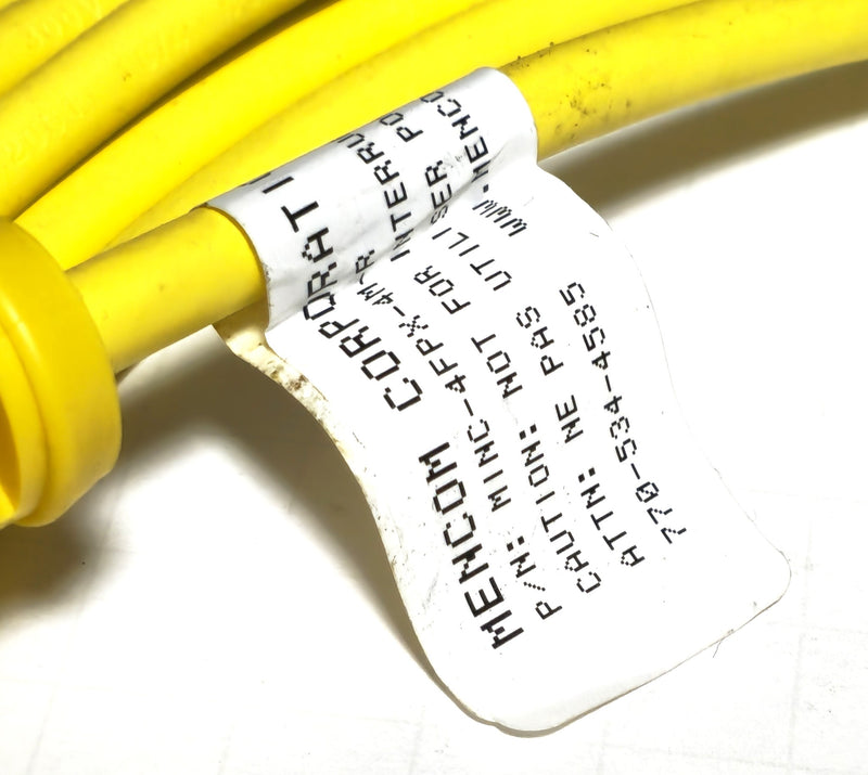 Mencom MINC-4FPX-4M-R Yellow 4-Pin 90 Deg to Flying Leads 4m Cable - New
