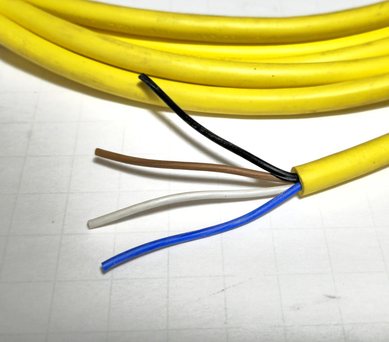 Mencom MINC-4FPX-4M-R Yellow 4-Pin 90 Deg to Flying Leads 4m Cable - New