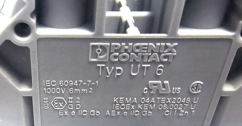 Phoenix Contact 3044131 ( Lot of 39 ) Typ UT 6 Gray 24-8 AWG Terminal Blocks