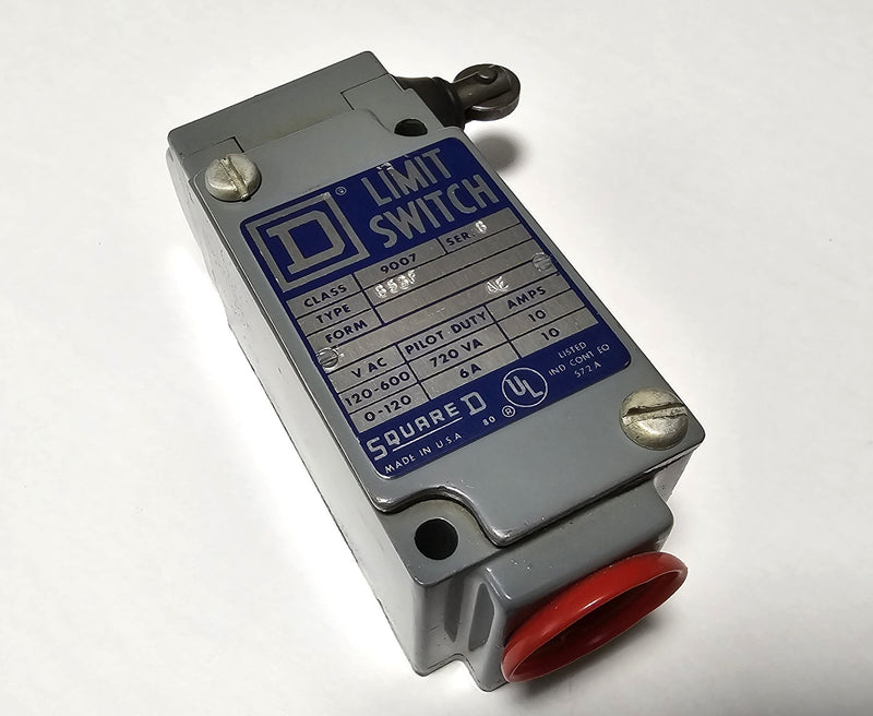 Square D 9007-B53F 10A Heavy Duty Limit Switch B53F & Side Roller Plunger Head