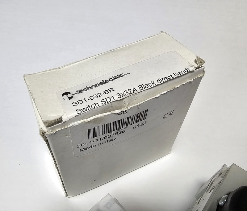 Technoelectric SD1-032-BR Black Direct Handle 32A 3-Pole Disconnect Switch - New