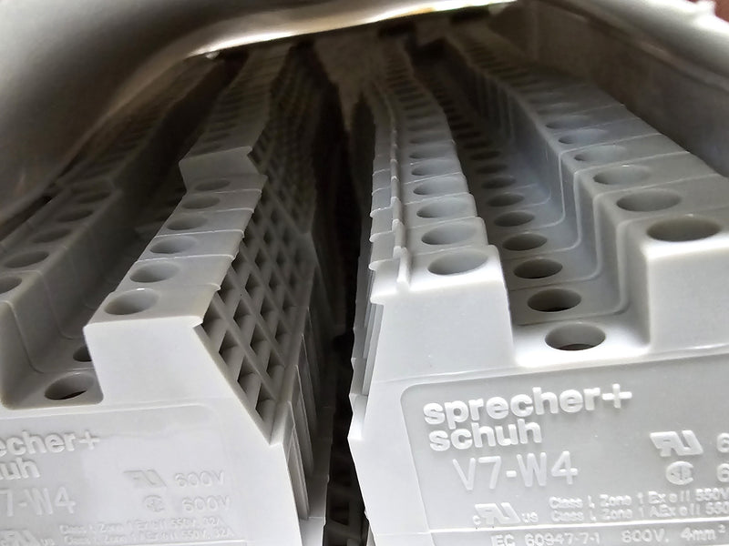 Sprecher + Schuh V7-W4 ( Box of 50 ) Gray 32A 600V Terminal Blocks - New