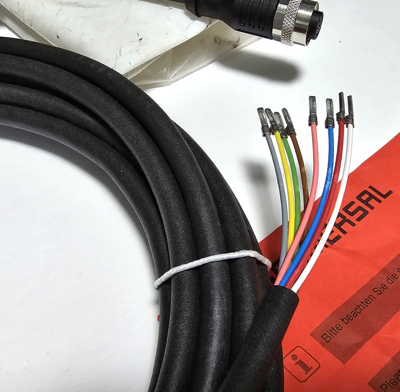 Schmersal A-K8P M12-S-G-5M-BK-2-X-A-4-69 5-Meter 8-Wire Safety Cable - New