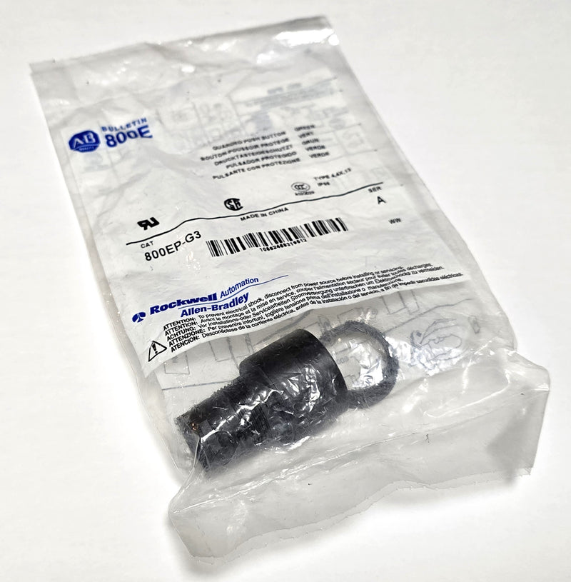 Allen Bradley 800EP-G3 Green Guarded Push Button - New / Sealed