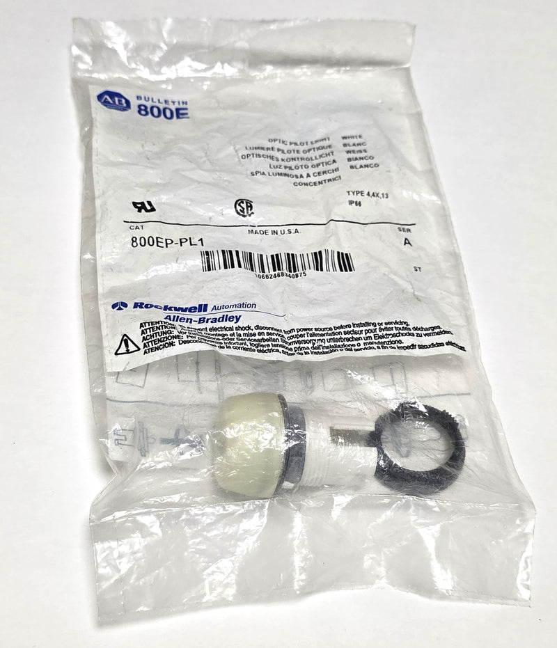 Allen Bradley 800EP-PL1 White Optic Pilot Light - New / Sealed