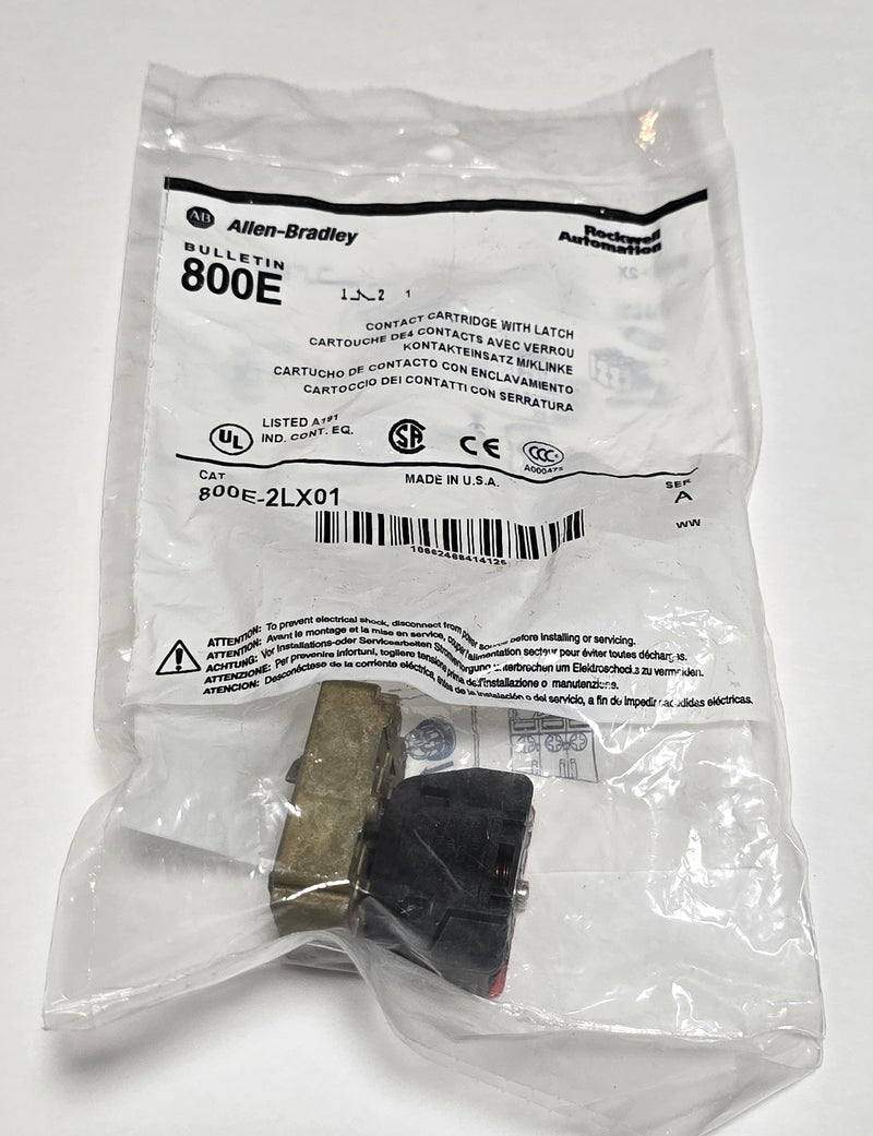 Allen Bradley 800E-2LX01 Push Button Contact Cartridge & Latch 1-N/C - New