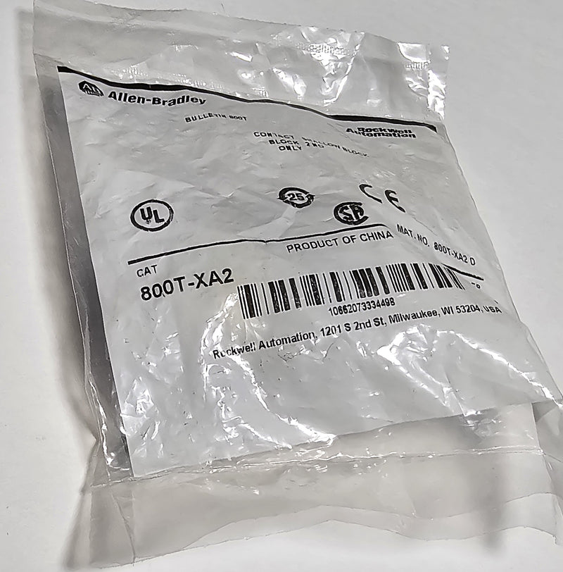 Allen Bradley 800T-XA2 Shallow Push Button Contact Block 2-N/O - New / Sealed