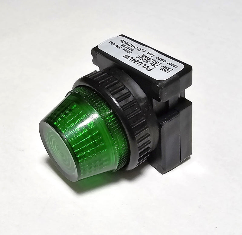 C3Controls FVLU24LW Green Lens 24V AC/DC Panel Indicator Pilot Light - New