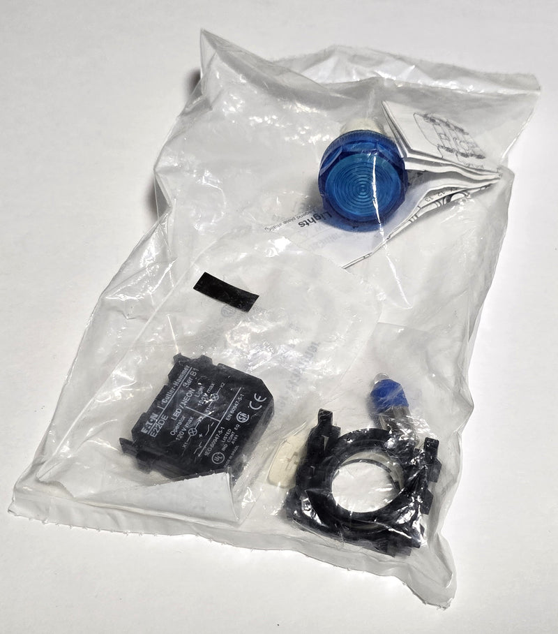Eaton Cutler Hammer E22H6X61 Blue LED Indicator 120V w/ E22DE & Latch - New