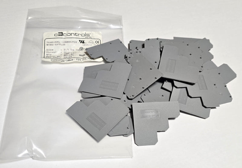 C3Controls WTB2-EPTL2S ( Lot of 30 ) Grey TL2 Terminal Block End Barrier - New
