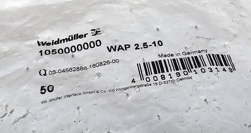 Weidmuller WAP 2.5-10 ( 50-Pack ) Tan Terminal Block End Plate Barrier - Sealed