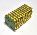 Entrelec M6/8P ( Lot of 11 ) Green / Yellow Ground Terminal Block - New