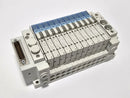 SMC SS5Y3-12S6D4-168-D Valve Bank & 11 SY3101RB-5NZF1 24VDC Solenoid Valves  New