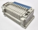 SMC SS5Y3-12S6D4-168-D Valve Bank & 11 SY3101RB-5NZF1 24VDC Solenoid Valves  New