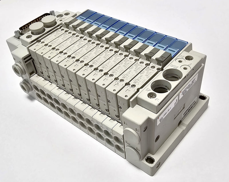 SMC SS5Y3-12S6D4-168-D Valve Bank & 11 SY3101RB-5NZF1 24VDC Solenoid Valves  New