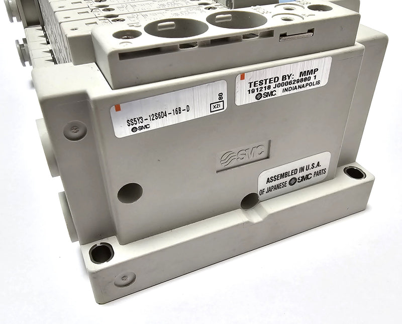 SMC SS5Y3-12S6D4-168-D Valve Bank & 11 SY3101RB-5NZF1 24VDC Solenoid Valves  New