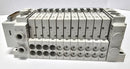 SMC SS5Y3-12S6D4-168-D Valve Bank & 11 SY3101RB-5NZF1 24VDC Solenoid Valves  New