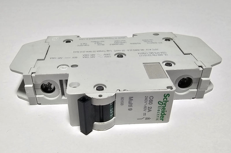 Schneider 60103 Multi 9 C60 1P 2A 240V Circuit Breaker - Used / Excellent - Qty