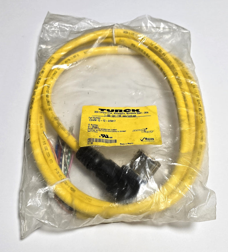 Turck CSWM 12-12-2/S817 12-Pin 90 Male 6.5' Cable U-05463 - New / Sealed