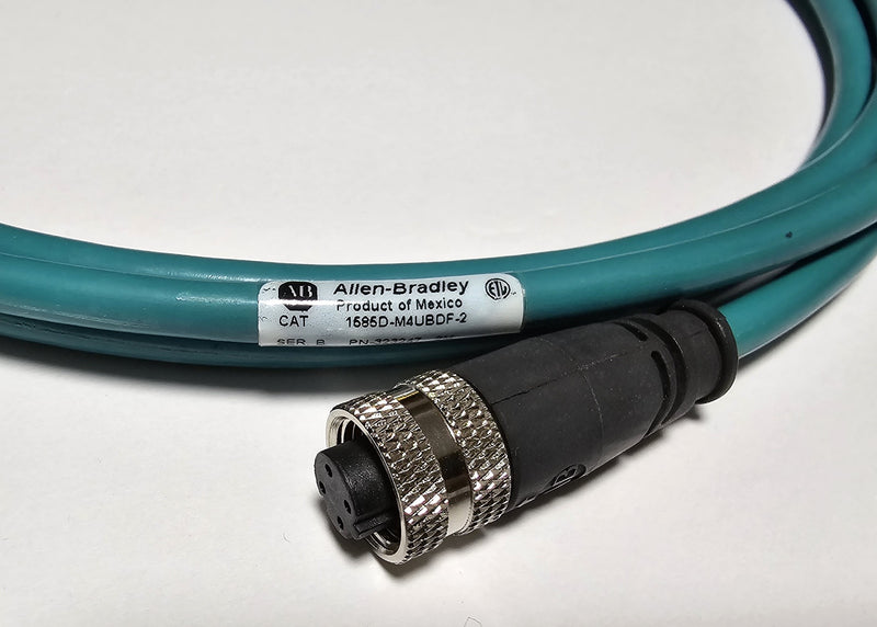 Allen Bradley 1585D-M4UBDF-2 M12 Male Str. - Female Str. Ethernet Cable - New