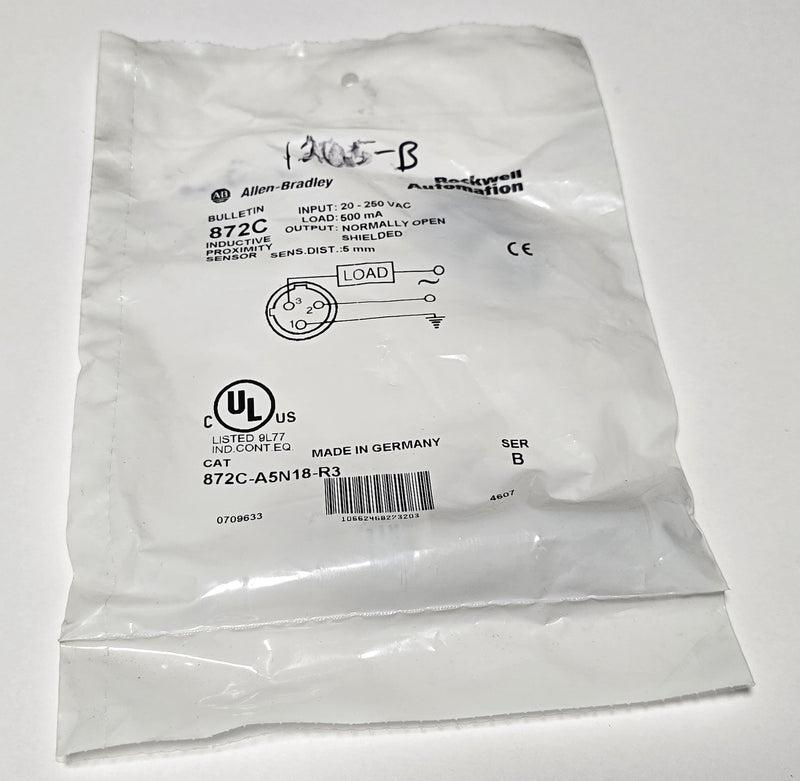 Allen Bradley 872C-A5N18-R3 Shielded Inductive AC Sensor 18mm - New / Sealed