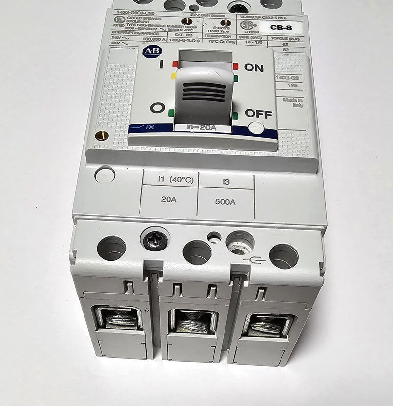 Allen Bradley 140G-G6C3-C20 20A Molded Case Circuit Breaker Fr. 125  - Excellent