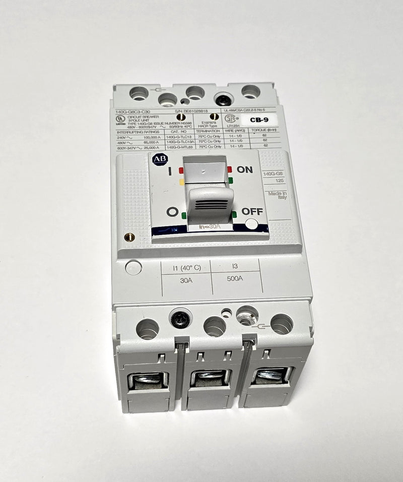 Allen Bradley 140G-G6C3-C30 30A Molded Case Circuit Breaker Fr. 125  - Excellent