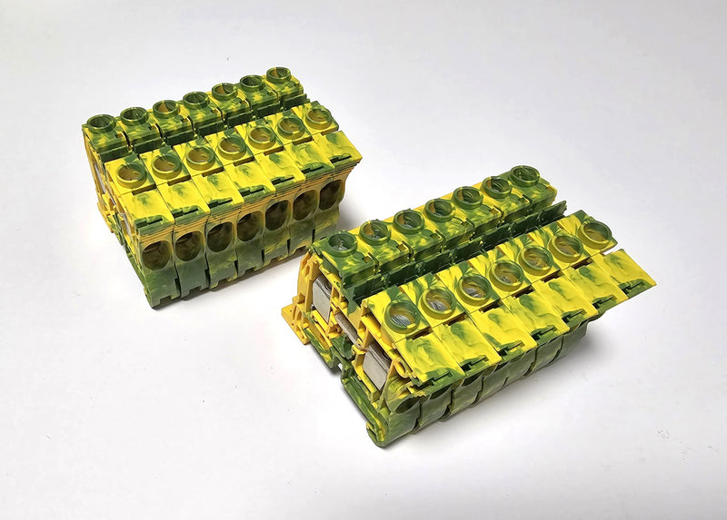 ABB Entrelec 1SNK510150R0000 Ground Green-Yellow 14-Pack Terminal Blocks - New