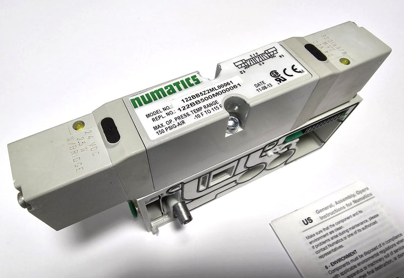 Numatics 122BB5Z2ML00061 Pneumatic Valve & Manifold Dual 24VDC Solenoid - New