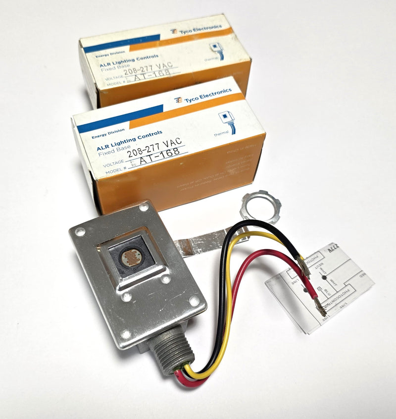 Tyco AT-168 ALR ( Lot of 2 ) Light Controls Fixed Base Sensor 208-277 VAC - New