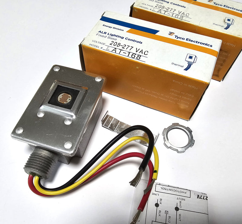 Tyco AT-168 ALR ( Lot of 2 ) Light Controls Fixed Base Sensor 208-277 VAC - New