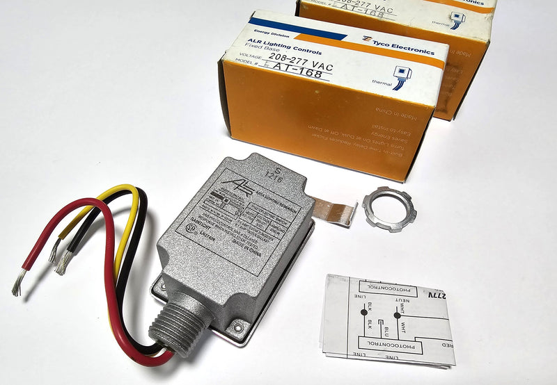 Tyco AT-168 ALR ( Lot of 2 ) Light Controls Fixed Base Sensor 208-277 VAC - New