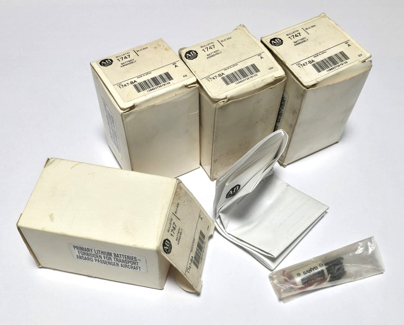 Allen Bradley 1747-BA SLC 500 ( Lot of 4 ) PLC Battery Assembly - New